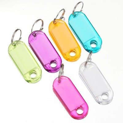 10pcs Colorful Plastic Key Tags Split Ring Labels Mixed Random Set DIY ID Label