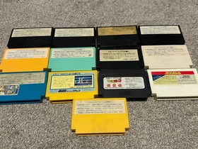 Lot of 14 Famicom games - Tetris, Bomberman, Makaimura, Dragonball and more