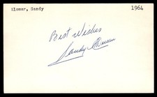 Sandy Alomar Sr. Indians Baseball Signed Index Card Auto *CA121