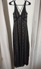 Guess Black Criss Cross Adjustable Straps Maxi Evening Slit Womens Dress XS 6026