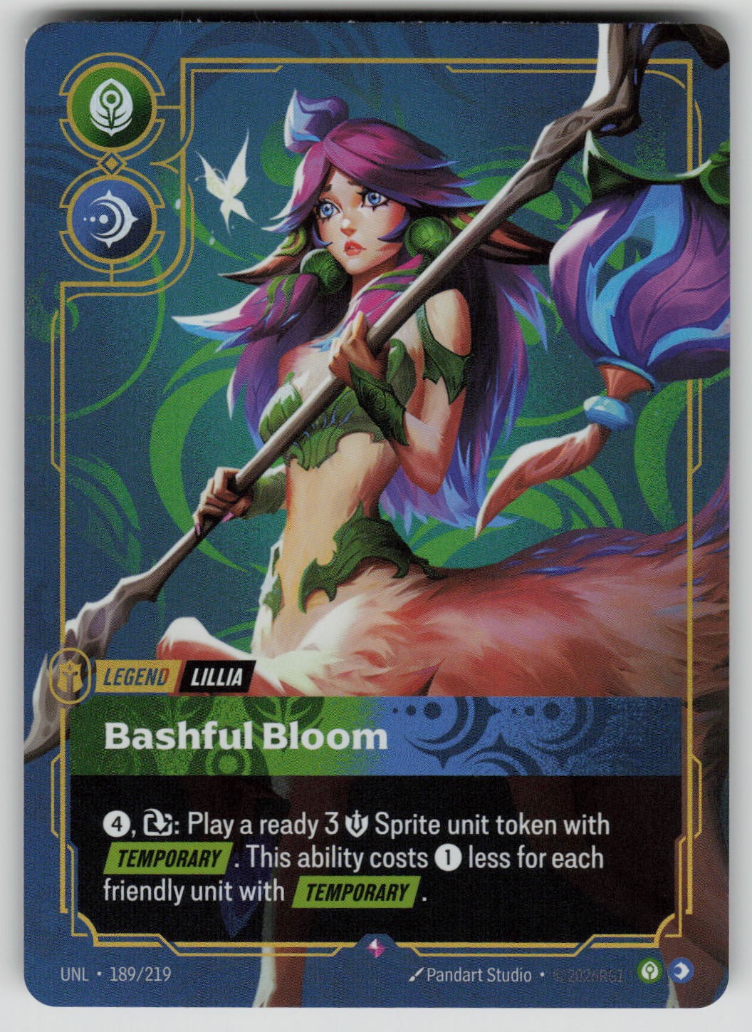 Lillia - Bashful Bloom Foil Rare Unleashed 189/219 Riftbound NM