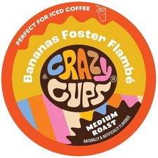 Crazy Cups Flavored Coffee for Keurig K Cups 2.0 Bananas Foster Flambe, 22 Count