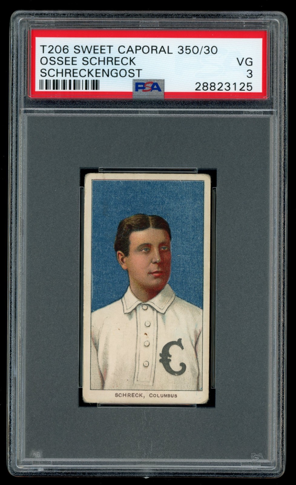 T206 Sweet Caporal 350 Ossee Schreck Columbus Senators PSA 3 VG (66496)