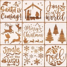 Christmas Stencils for Painting on Wood Reusable - Merry Christmas/Noel/Joy to