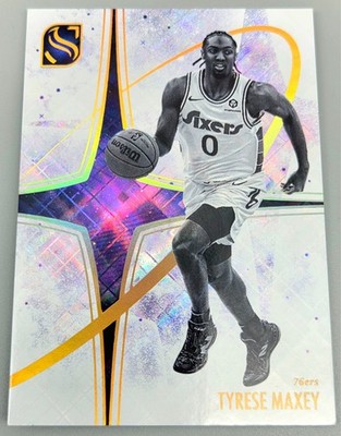 2024-25 Panini Silhouette White Night #9 Tyrese Maxey: Philadelphia 76ers SSP
