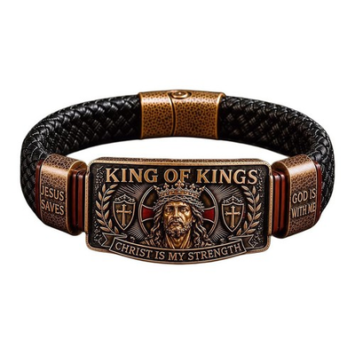 #ad King of Kings Religious Bracelet Adjustable Inspirational Wristband for Men $25.99