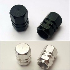 Hex Valve Caps Lowrider Bicycle Cruiser BMX MTB Bike Schrader Black or Chrome
