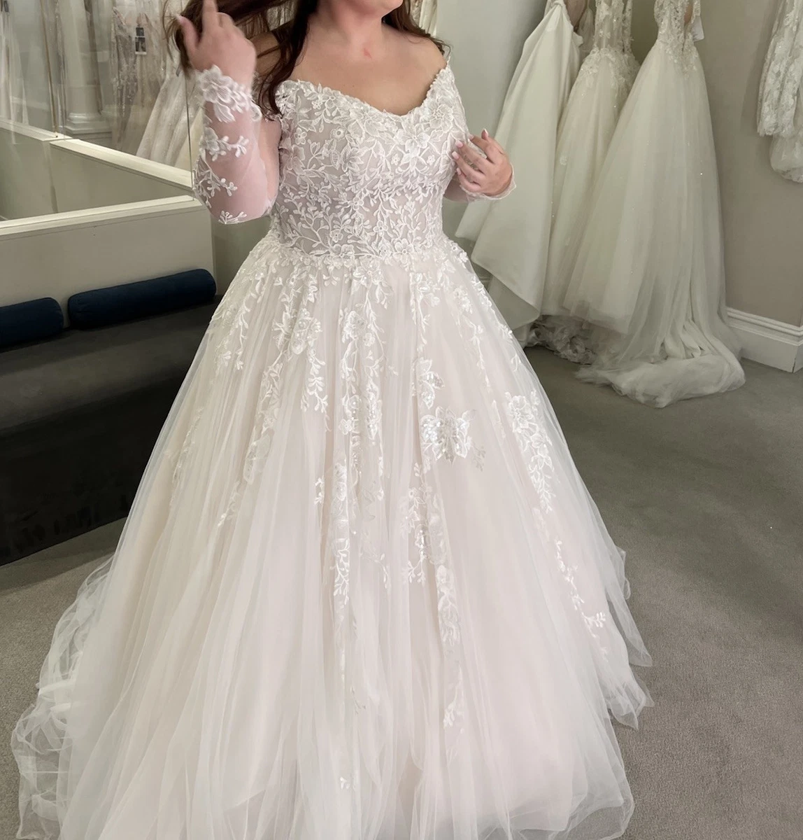 knee length dresses for ladies 2020 Vintage Lace Bride Wedding Dress Long Sleeves – loveangeldress main image 0