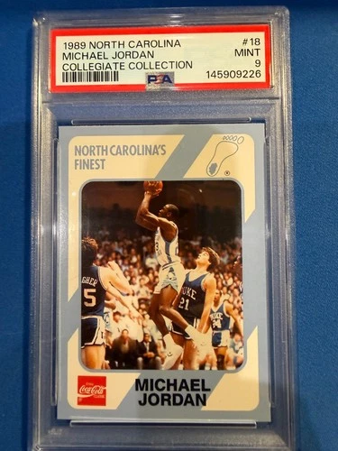 1989 NORTH CAROLINA COLLEGIATE CARD #18 MICHAEL JORDAN PSA 9  MINT