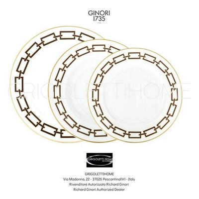 Ebenholz Ketten - Richard Ginori - Tellerset 18-teilig x 6 Personen - Händler