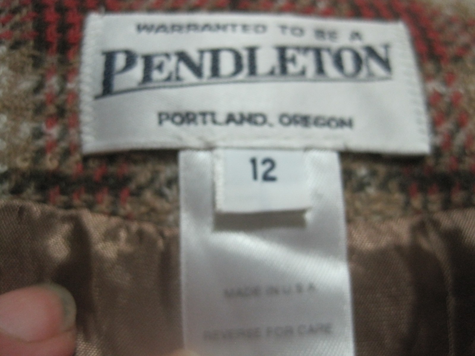 PENDLETON Wool Blend TAN/RUST PLAID LINED Jacket/… - image 2