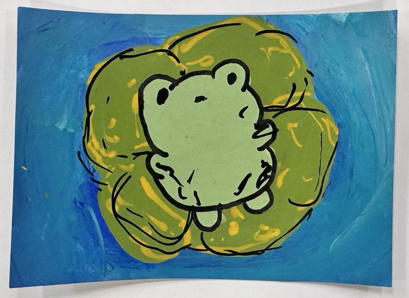 ACEO Art Card The Ribbit Frogs By Britney B Acrylic Frogs Silly Meme