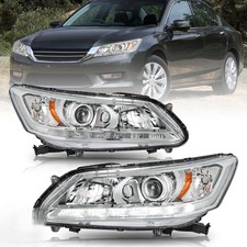For 2013 2014 2015 Honda Accord Sedan Wled Drl Chrome Clear Corner Headlights