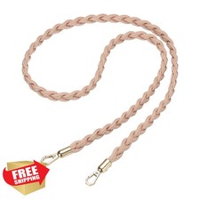 uxcell Braided Purse Strap 49.2 Inch PU Leather Pink Crossbody