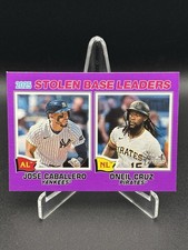 2026 Topps Heritage Stolen Base Leaders Jose Caballero Oniel Cruz Light Purple