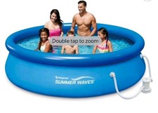 Piscina inflable sobre el suelo Summer Waves de 10 pies x 30 pulgadas con bomba de filtro