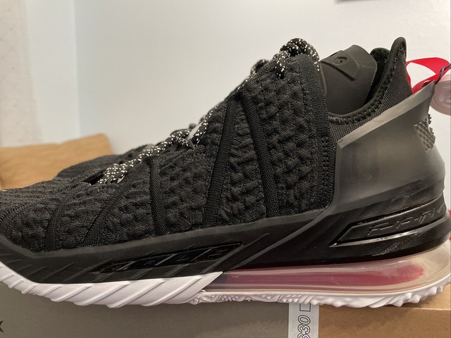 lebron 18 black white red