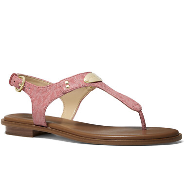 Michael Michael Kors MK Plate Flat Thong T-Strap Sandals