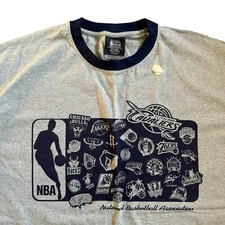 Vintage NBA BASKETBALL TEAMS LOUNGEWEAR T Shirt XXL New with Tags