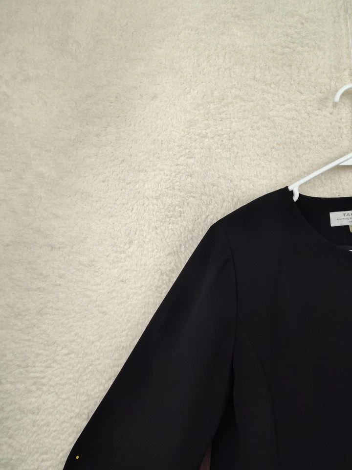 Traje de mujer Tahari Arthur S Levine 12P negro mezcla de polietileno bordado frente abierto Foto 2 de 4