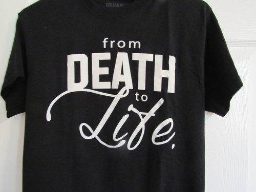 Jesus - Vom Tod zum Leben - Christus christliches T-Shirt schwarz (weiße Grafik) S