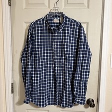 Dockers Blue Plaid Mens Dress Shirt Size L