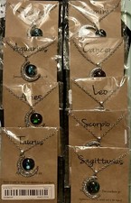 Silver Toned Moon Pendant Zodiac Fashion Necklaces