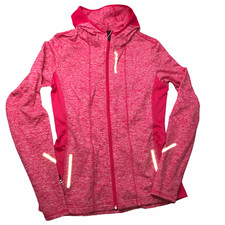 Brooks Full Zip Jacket, Pink, Hooded Sz Women's Medium Equilibrium Technology