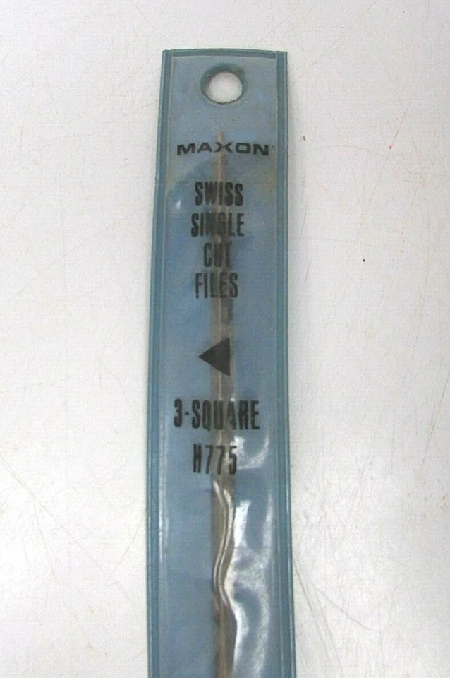 Rare Vintage Maxon Swiss Single Cut File 3 Square H775 NOS New  - Image 2 of 3