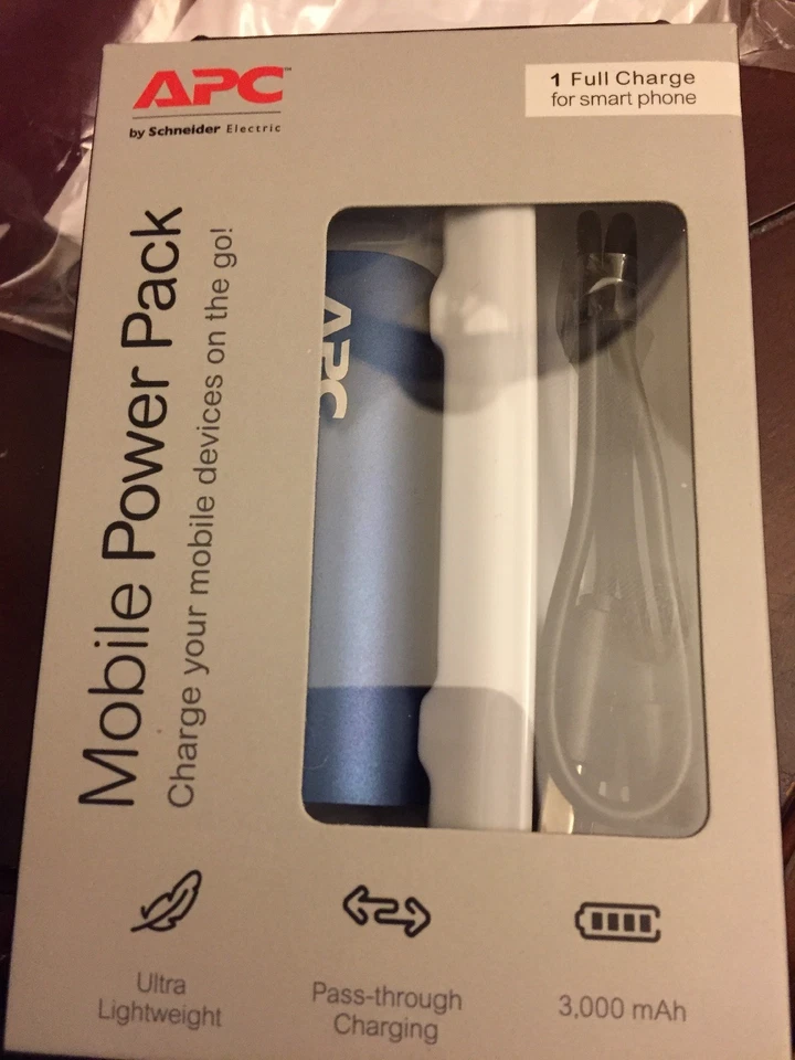 APC 3000mAh Mobile Power Pack (Blue) NIB - Image 2 of 2