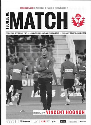 Spielbogen Nr. 03 ASNL - Valenciennes FC (2017 - 2018) - Ligue 2