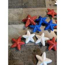 Styrofoam star USA red white blue set decor July 4th glitter