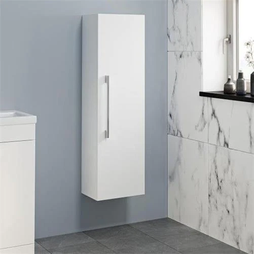 1200mm Tall Bathroom Wall Hung Storage Cabinet Cupboard Modern Soft Close White