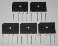 5 X 15 Amp 600 Volt Low Profile Bridge Rectifier - 600V 15A Inline Diodes