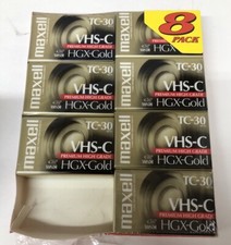 Lot Of 7 Maxell TC-30 VHS-C Premium High Grade HGX-Gold Camcorder Tapes SEALED