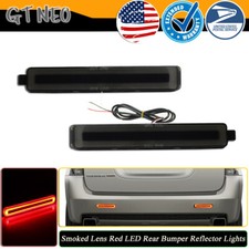 For Cadillac CTS GMC Acadia Red LED Rear Bumper Reflector Light Lamps Smoke Lens