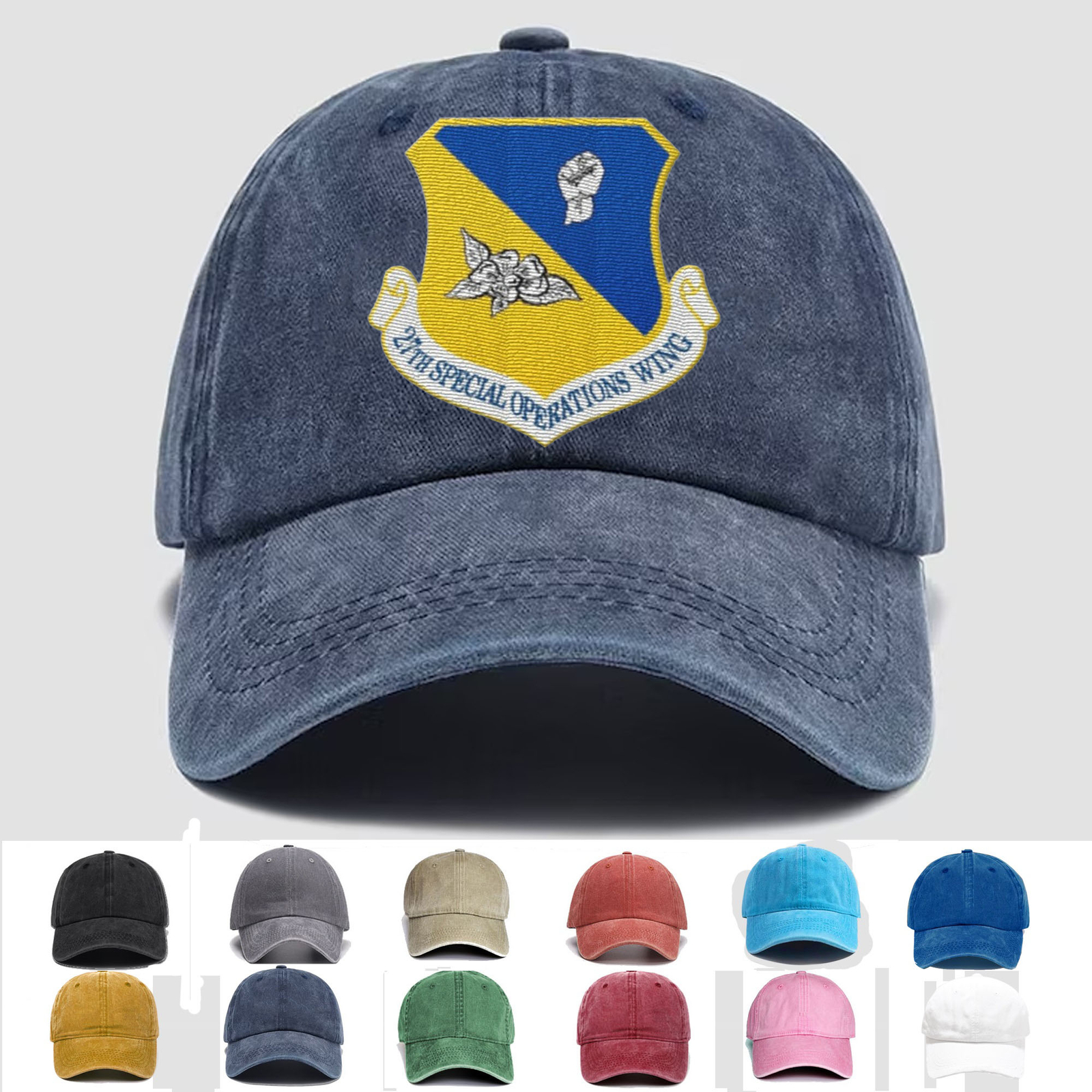 Custom Embroidered Hat 27th Fighter-Escort Wings, Veteran Cap, Trucker Hat, Gift