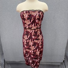 Lulus Jana Pink and Black Crochet Lace Strapless Midi Dress Size Small