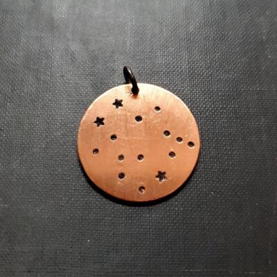 Gemini Zodiac Astrological Sign Pendant -Handmade Copper Constellation Necklace