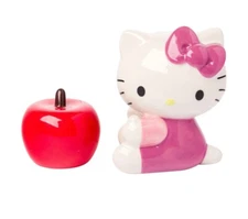 Hello Kitty Ceramic Salt and Pepper Shakers Set with New In Box