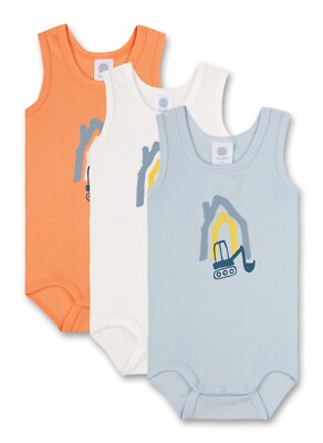 3 Pack Body Oh.Arms Baggera, White-Blue-Orange By Sanetta Size 80