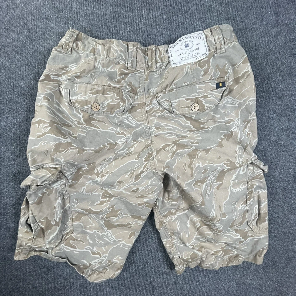 Pantalones Cortos Carga Lucky Brand Juvenil 16 Beige Camuflaje Niños Logo 100% Algodón Foto 2 de 4
