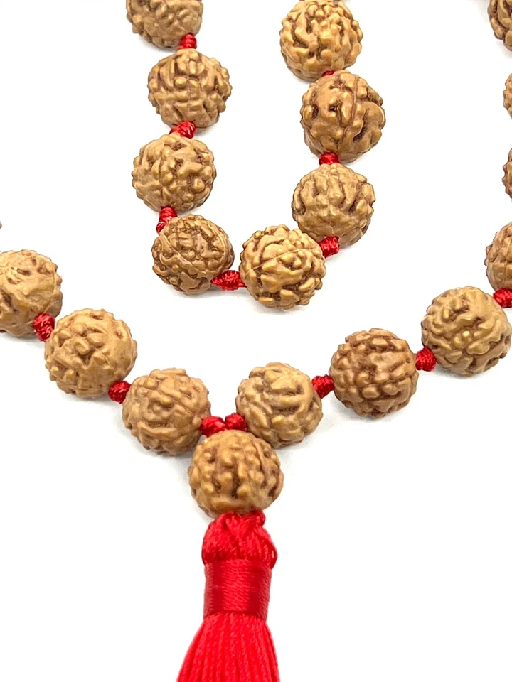 5 Mukhi (Five Faces) Rudraksha Quarter Mala (27+1 Beads) - Sagittarius Sun Sign - Image 3 of 4