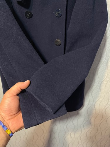 Polo Ralph Lauren cappotto vintage donna blu scuro doppio lana taglia M - Foto 5 di 13