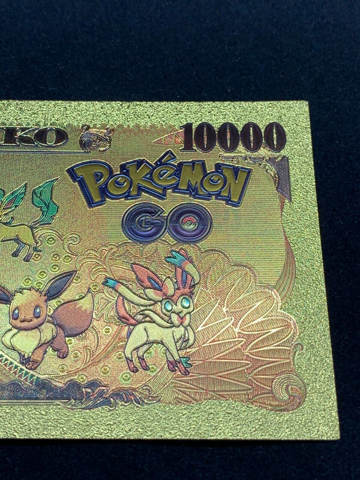 USA Banknoten Pokemon Charmander Eevee 10B Yen Novelty 24K Gold Foil Plated  Note Bill GFN52