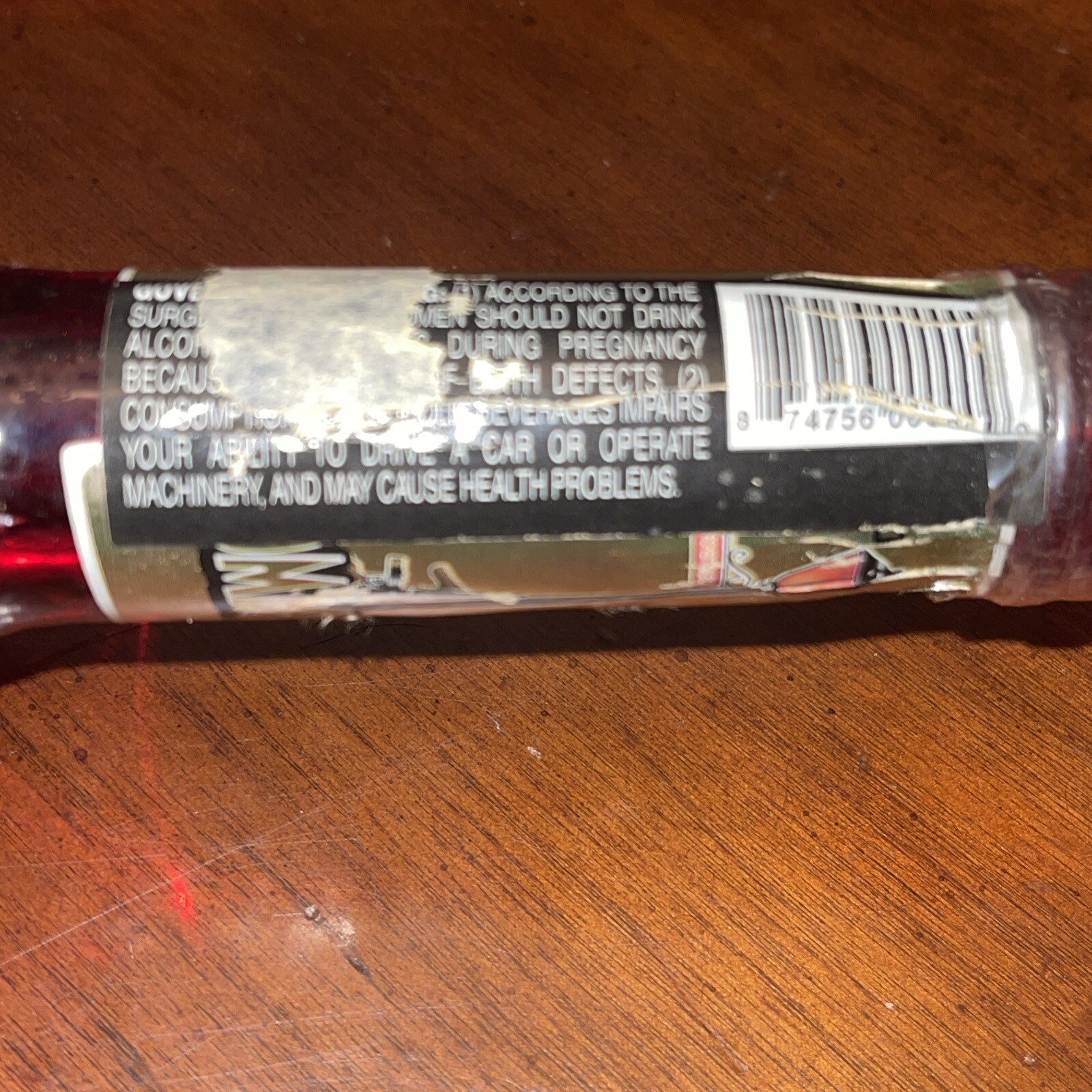 BAR MAN CAVE Tommy Guns Reposado Decorative Tequila GLASS Bottle RED