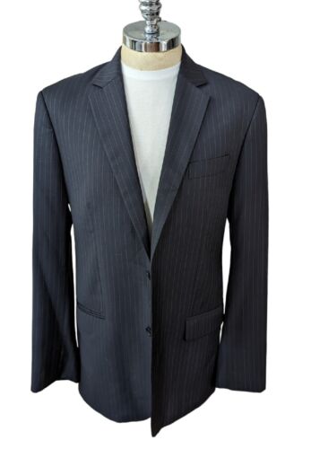 Ermenegildo Zegna Mens Striped Two Button Handmade Blazer Blue Wool US Size 46 L - Picture 1 of 11