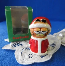 Enesco 1978 Garfield Santa Claus Ceramic Thimble In Box 24805