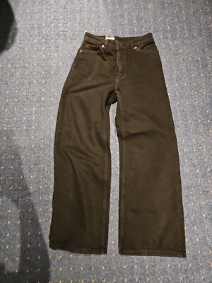 Monki Yoko Black Wide Jeans. Size 6. Waist 26. V