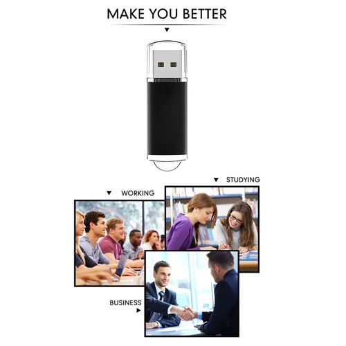 CW10029 Clé USB 2.0 haute vitesse avec capuchon transparent (128 Mo noir) - Afbeelding 4 van 12